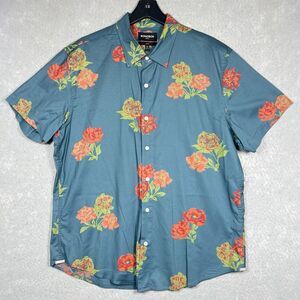 Bonobos Riviera Short Sleeve Shirt Teal Sunset Floral Short Sleeve Men’s XL